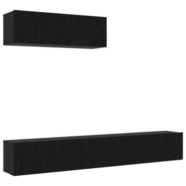 vidaXL - 3-delige TV-meubel met 1 deur - Zwart eiken - Hout - 100x30x30.5 cm product