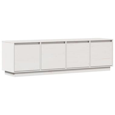 vidaXL - Meuble TV avec 4 portes - Blanc - Pin massif - 156x37x45 cm product