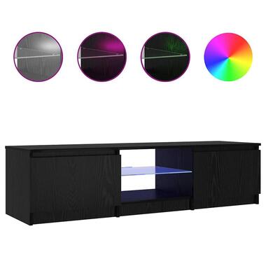 vidaXL - Meuble TV avec 2 portes et 2 niches - Chêne noir - 140x40x35.5 cm product