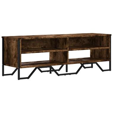 vidaXL - Meuble TV avec 4 niches - Chêne fumé - Bois et fer - 122x34x41 cm product