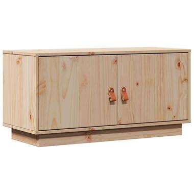 vidaXL - Meuble TV avec 2 portes - Naturel - Bois de pin massif - 80x34x40 cm product