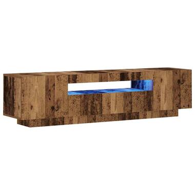 vidaXL - TV-meubel met LED en 3 deuren - Oud hout - 160x35x40 cm product