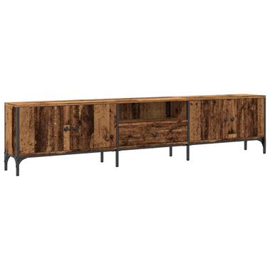 vidaXL - Meuble TV avec 1 tiroir et 4 portes - Vieux bois - 200x25x44 cm product