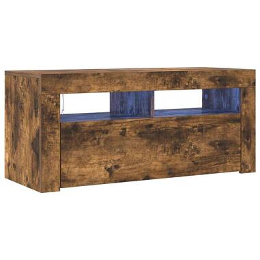 vidaXL - LED Meuble TV avec 1 porte - Chêne fumé - Bois - 90x35x40 cm product