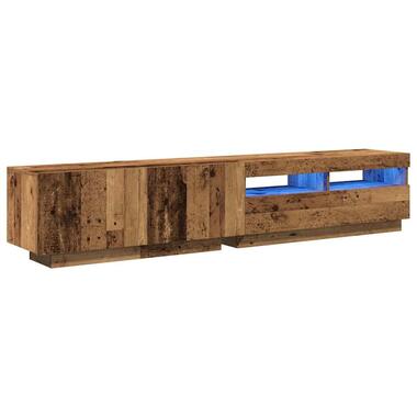 vidaXL - Meuble TV avec LED - Lot de 2 tailles - Vieux bois - 200x35x40 cm product