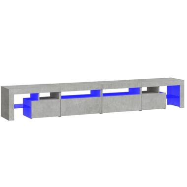 vidaXL - Meuble TV avec LED et 3 portes - Gris béton - Bois - 260x36.5x40 cm product
