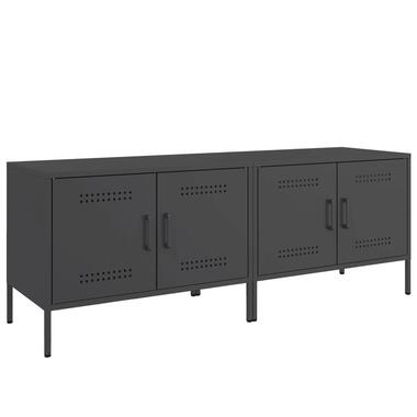 vidaXL - Meuble TV avec 2 portes - Noir - Acier - 68x39x50.5 cm - 2 pcs product