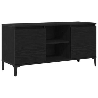 vidaXL - Meuble TV avec 2 portes et 2 niches - Chêne noir - Bois - 102x35x50 cm product