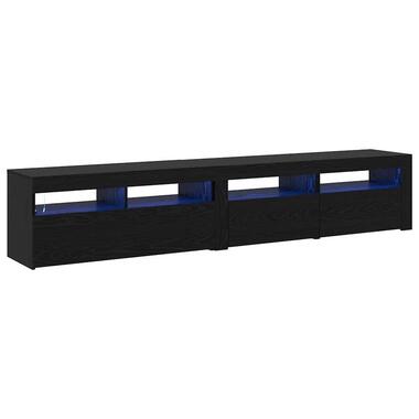 vidaXL - Meuble TV avec LED et 3 portes - Chêne Noir - Bois - 210x35x40 cm product