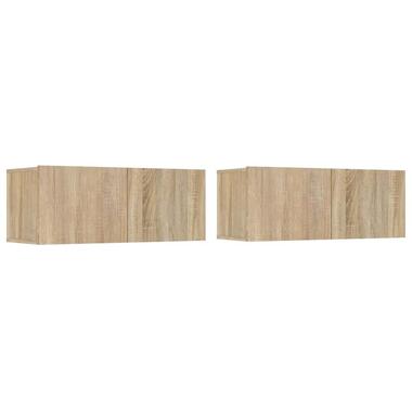 vidaXL - Meuble TV avec 2 portes - Chêne sonoma - 80x30x30 cm - 2 pcs product