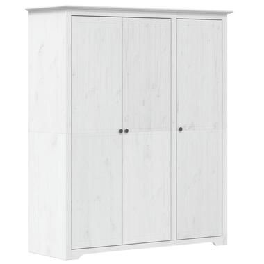 vidaXL - Kledingkast - Wit - Grenenhout - 146 x 53.5 x 173 cm product