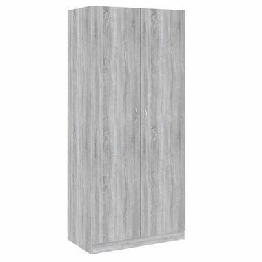 vidaXL - Kledingkast - Grijs - Bewerkt hout product