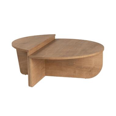 CALICOSY - Set van 2 Salontafels ORION - Licht hout - 35x90x90 cm product