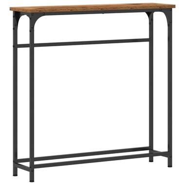 vidaXL - Wandtafel - Bruin - Bewerkt hout - 75 x 19.5 x 75 cm product