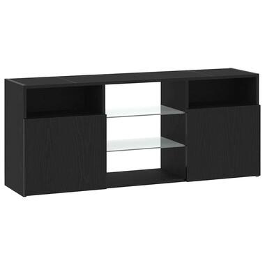 vidaXL - Meuble TV avec LED et 2 portes - Chêne noir - 140x30x50 cm product