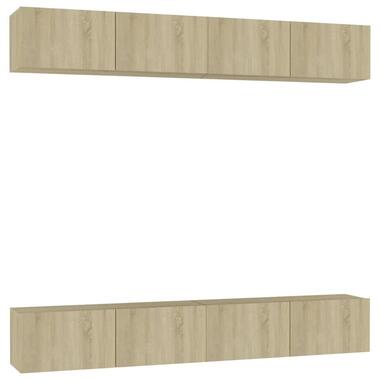 vidaXL - Meuble TV mural avec 1 porte - Chêne sonoma - 100x30x30 cm - 4 pcs product