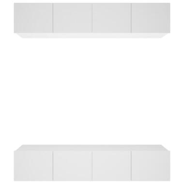 vidaXL - Meuble TV mural avec 1 porte - Blnac - Bois - 80x30x30 cm - 4 pcs product