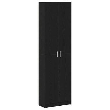 vidaXL - Rangement de garde-robe - Noir - Bois d'ingénierie - 55 x 25 x 189 cm product