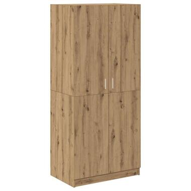 vidaXL - Kledingkast - Bruin - Bewerkt hout product
