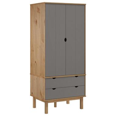 vidaXL - Kledingkast - Grijs - Grenenhout product