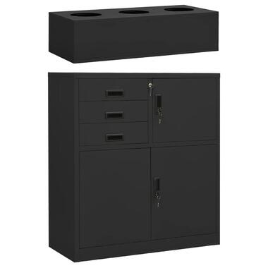 vidaXL - Kast Met Plantenbak - Antraciet - Staal product