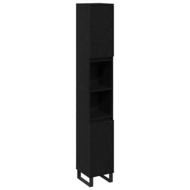 vidaXL - Cabinet de salle de bain - Noir - Bois d'ingénierie - 30 x 30 x 190 cm product