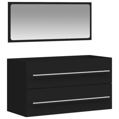 vidaXL - armoire de salle de bain avec miroir - Noir - Bois d'ingénierie product