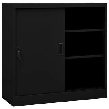vidaXL - Kantoorkast - Zwart - Staal product
