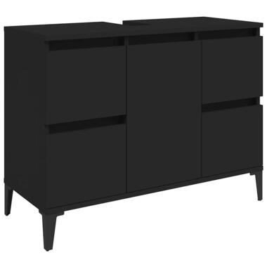 vidaXL - meuble de lavabo - Noir - Bois d'ingénierie product