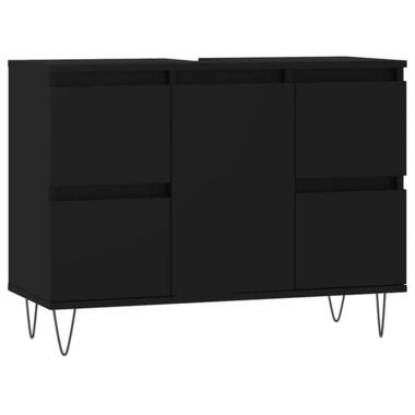 vidaXL - armoire de salle de bain - Noir - Bois d'ingénierie product