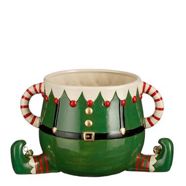 Mica Decorations Funny Bloempot - L28 x B19 x H17 cm - Dolomiet - Groen product