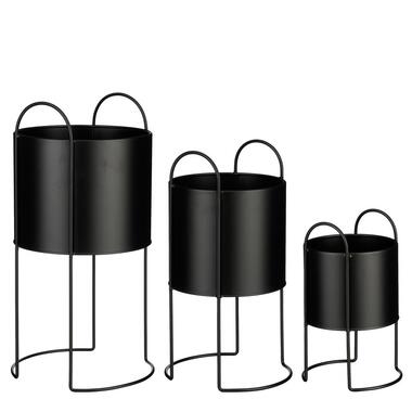Mica Decorations Petry Bloempot op Standaard - Set van 3 - Metaal product