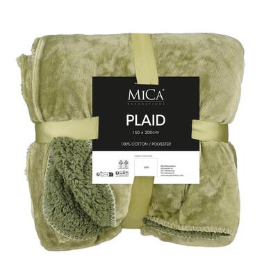 Mica Decorations Bronte Fleece Plaid - L200 x B150 cm - Lichtgroen product