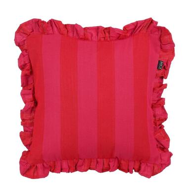 Mica Decorations Sierkussen - L45 x B45 x H10 cm - Katoen - Roze, Rood product