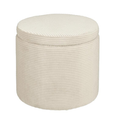 Mica Decorations Pouf de rangement - H41 x Ø42 cm - Blanc cassé product