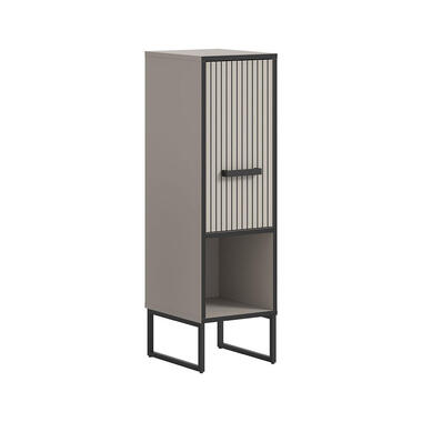 Hioshop Bagno armoire de salle de bain 1 porte- 1 niche gris clair- crème product