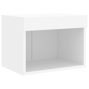 vidaXL - Meuble TV mural avec LED et 1 niche - Blanc - Bois - 40x30x30 cm product