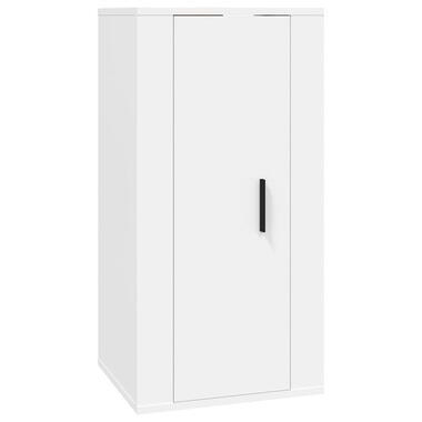 vidaXL - Meuble Tv mural avec 1 porte - Blanc - Bois - 40x34.5x80 cm product