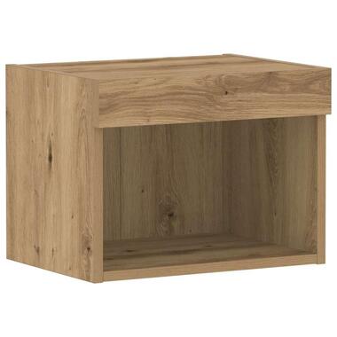 vidaXL - Zwevend TV-meubel met vak - Artisanaal eiken - 40x30x30 cm product
