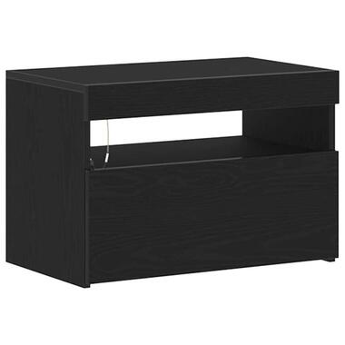 vidaXL - Meuble TV avec LED et 1 porte - Chêne noir - Bois - 60x35x40 cm product