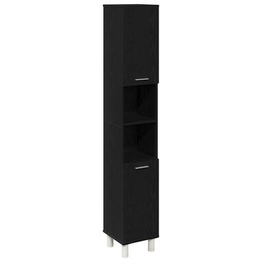 vidaXL - Rangement de salle de bain - Noir - Bois d'ingénierie - 30x30x179 cm product