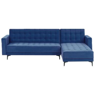 Canapé-lit d'angle modulable 4 places ABERDEEN Velours Bleu Côté gauche product