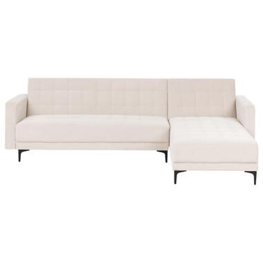 Canapé-lit d'angle modulable 4 places ABERDEEN Velours Beige clair Côté gauche product