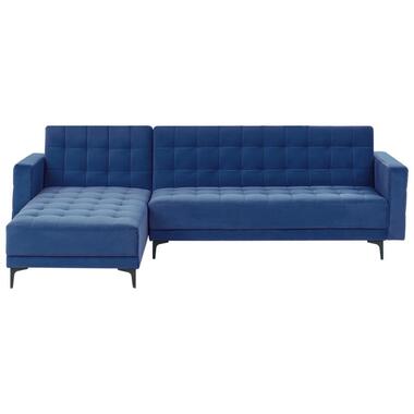 Canapé-lit d'angle modulable 4 places ABERDEEN Velours Bleu Côté droit product
