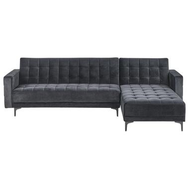 Canapé-lit d'angle modulable 4 places ABERDEEN Velours Noir Côté gauche product