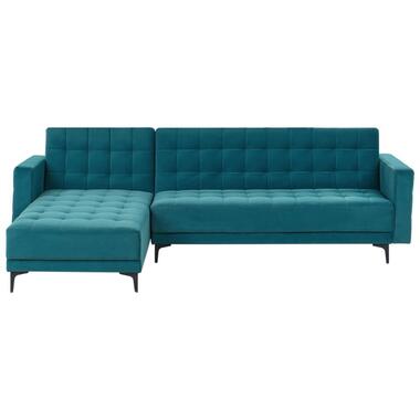 Canapé-lit d'angle modulable 4 places ABERDEEN Velours Bleu azur Côté droit product