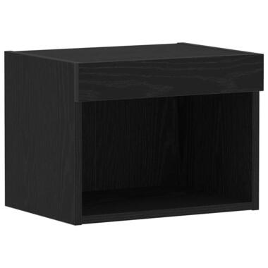 vidaXL - Meuble TV mural avec LED et 1 niche - Chêne noir - 40x30x30 cm product