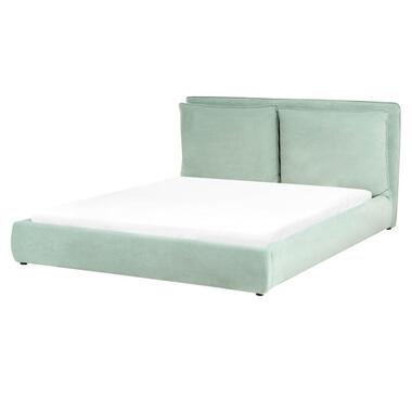 BAJONNA - Tweepersoonsbed - Mintgroen - 160 x 200 cm - Stof product