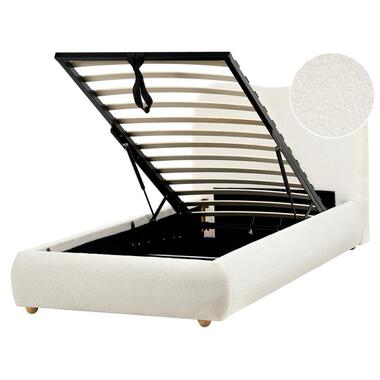BLAGNAC - Bed met opbergruimte - Gebroken wit - 90 x 200 cm - Bouclé product