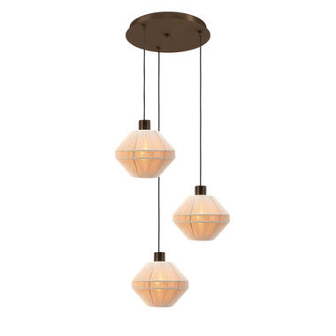 Suspension EGLO Orimini - Ø 48 cm - crème/bronze - textile product
